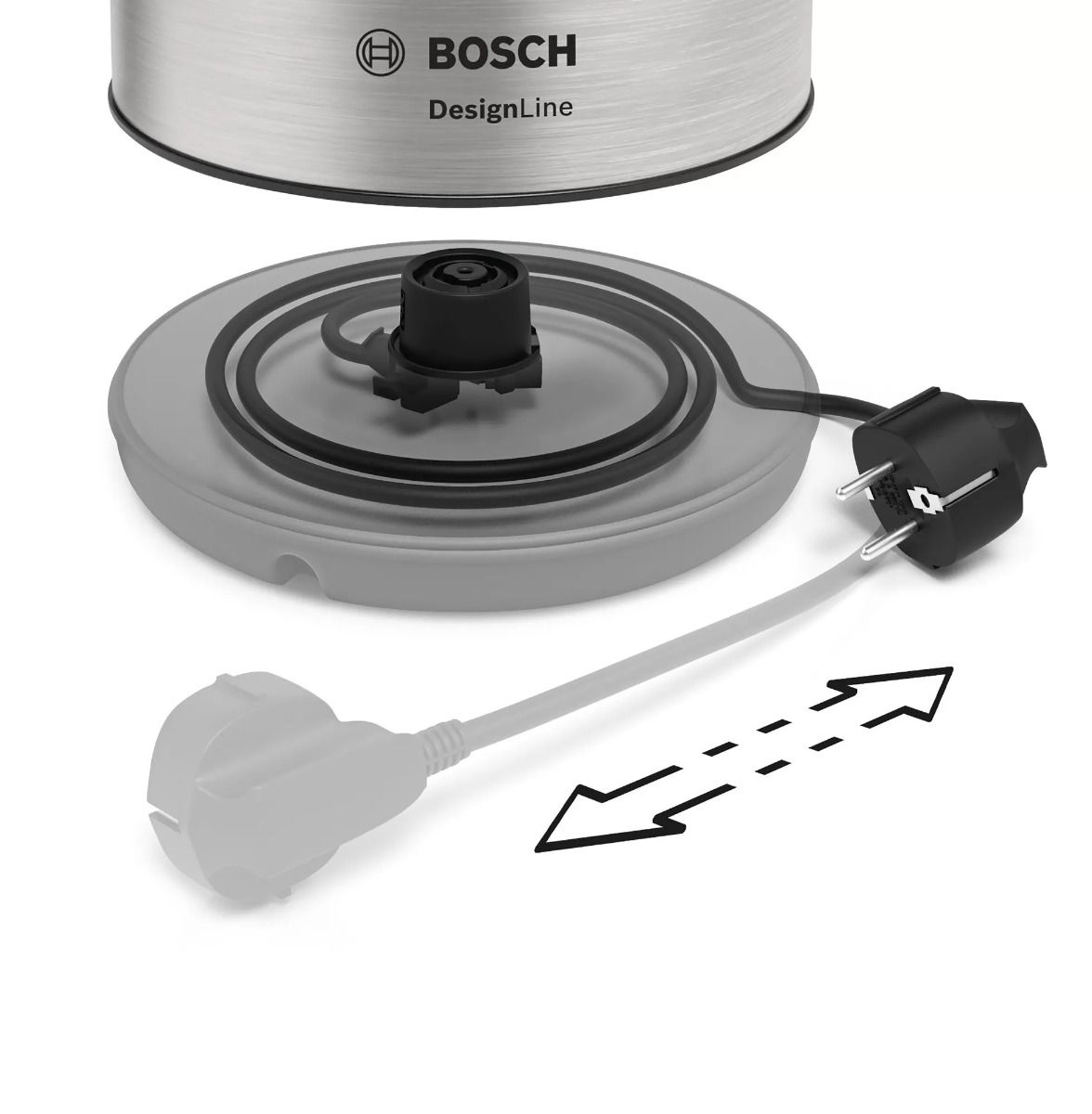 Bosch TWK3P420 DesignLine Water Kettle 1.7L 2400W Stainless Steel product view 6