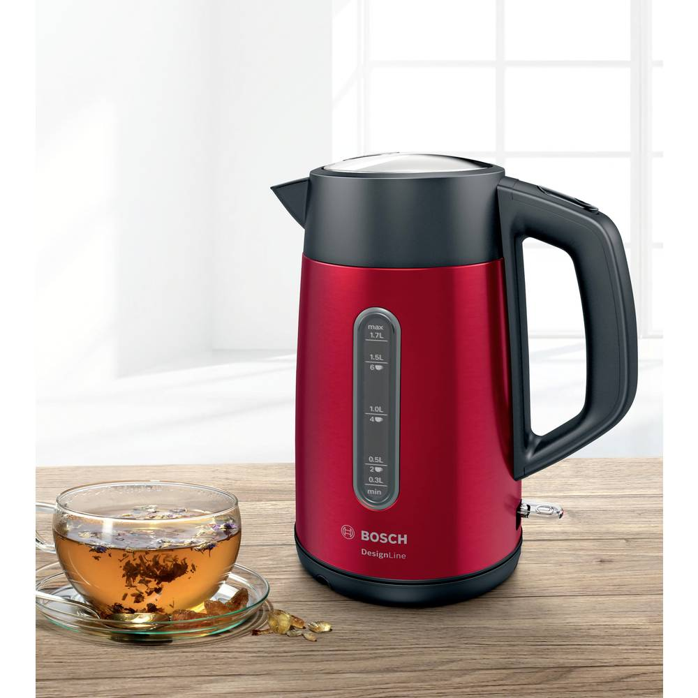 Bosch TWK4P434 DesignLine Water Kettle 1.7L 2400W Deep Red product view 2