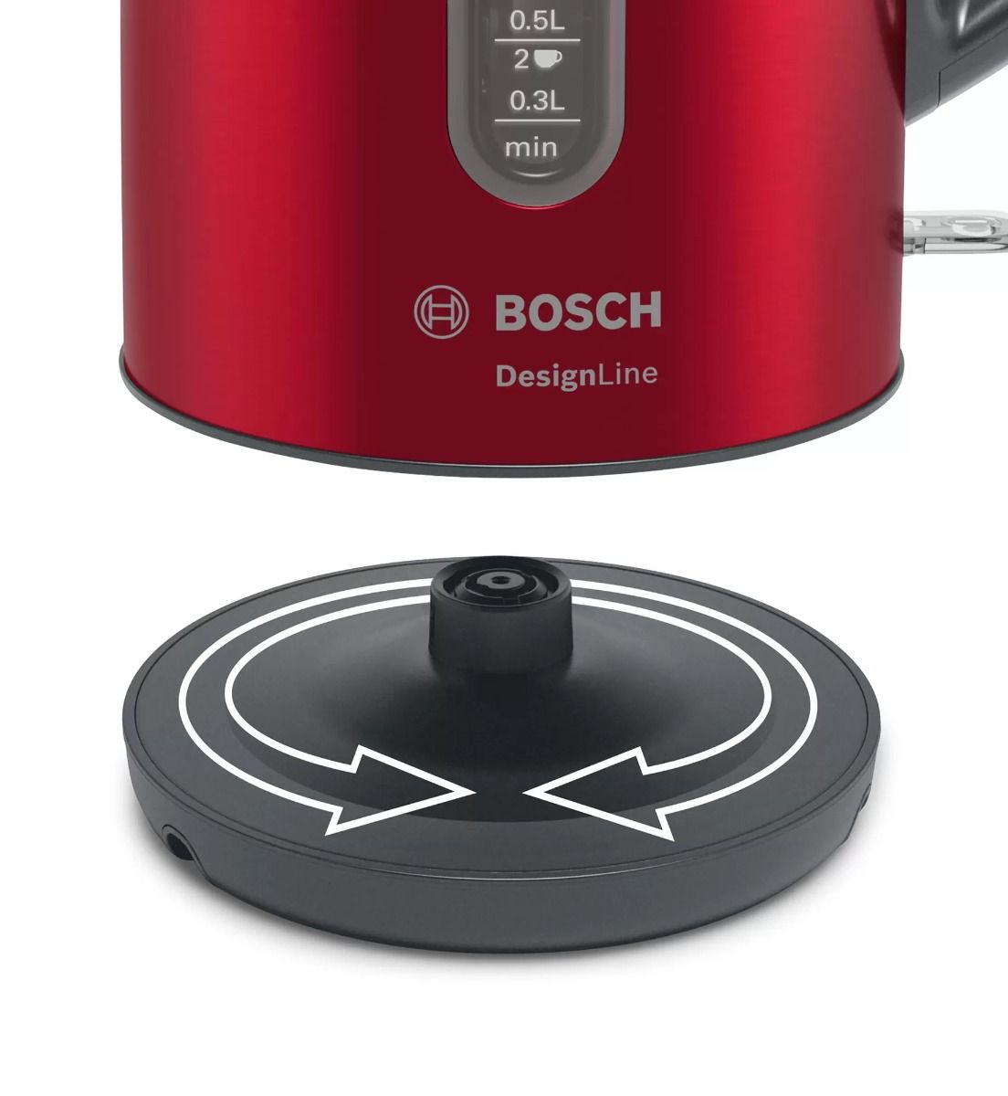 Bosch TWK4P434 DesignLine Water Kettle 1.7L 2400W Deep Red product view 9