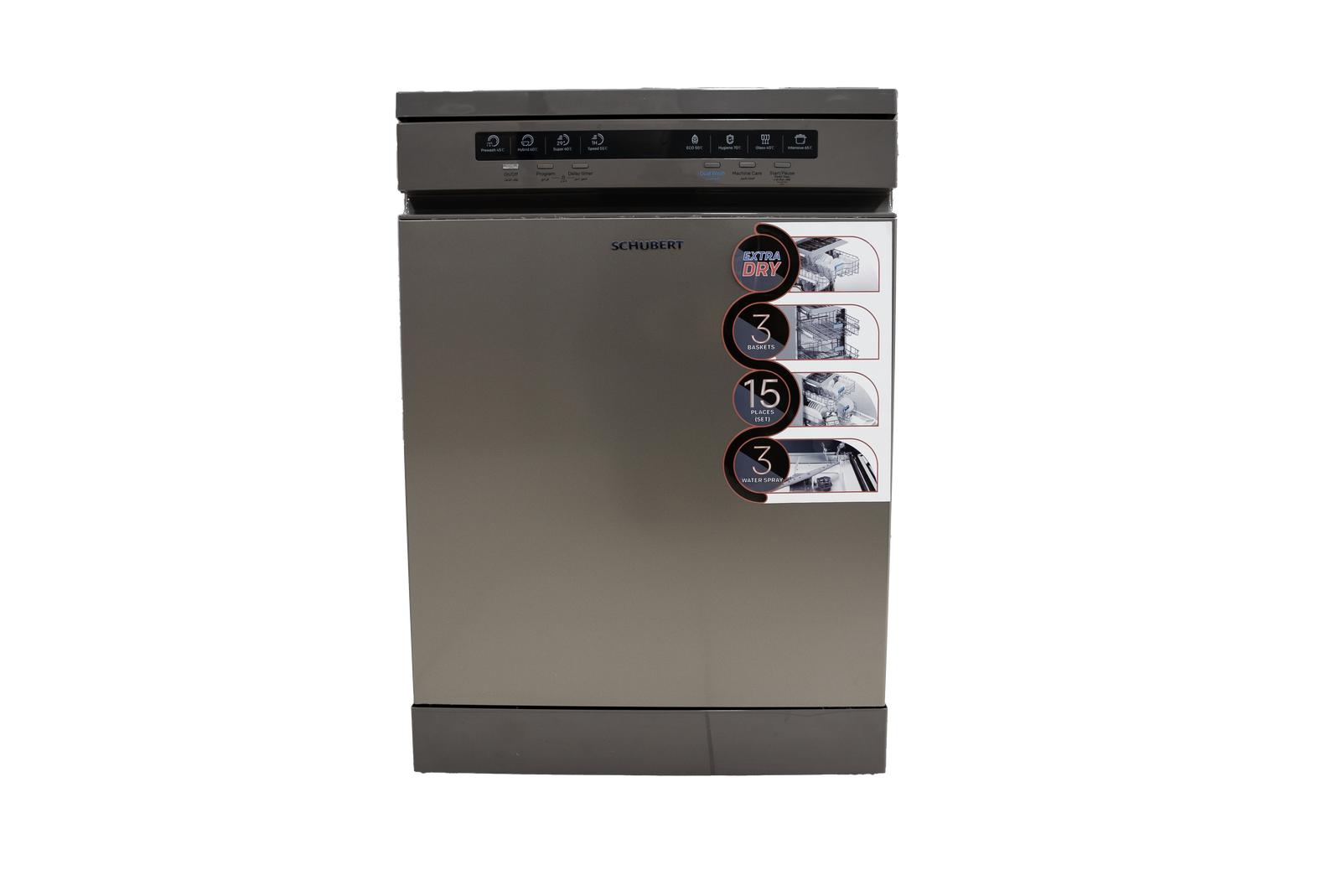 SCHUBERT Dishwasher 8prog 3-Rack A+++ Inox