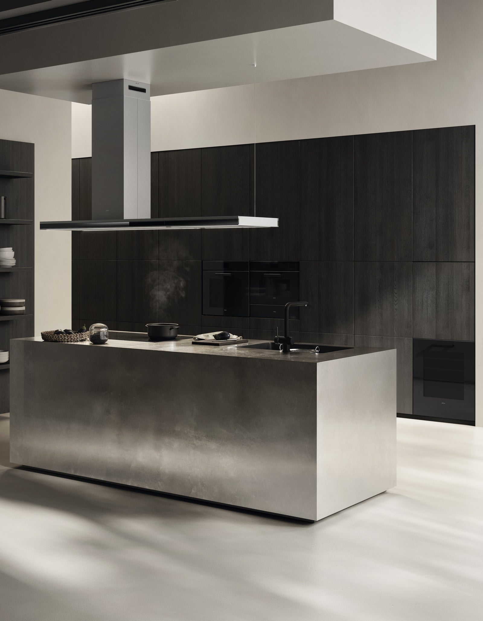 ELICA ELICA ELEMENT ISL @ IXBL/A/180 Island Hood 180cm 900m3/h Stainless Steel Black Glass