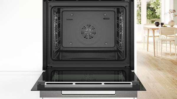 Built in Elec Oven Serie8 60cm 71lit A+ Black+S.Steel Handel