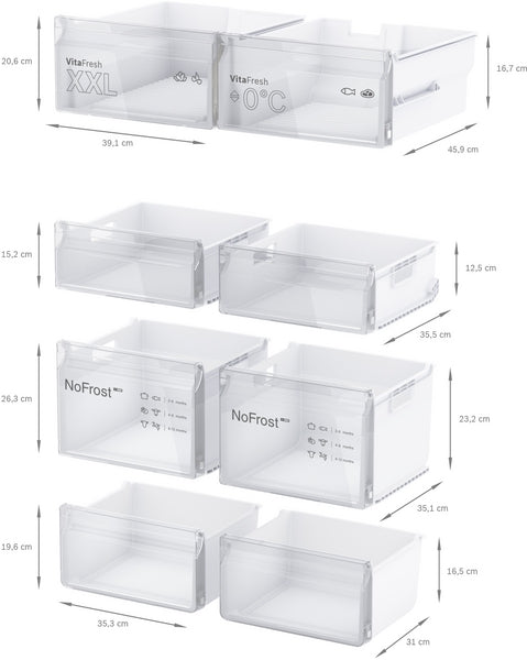 4Door Fridge 90.5cm 605lit Series 4 Brushed S.Steel