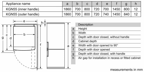 Bottom Mount Fridge/Freezer Serie4 70cm 505lit A++ Inox