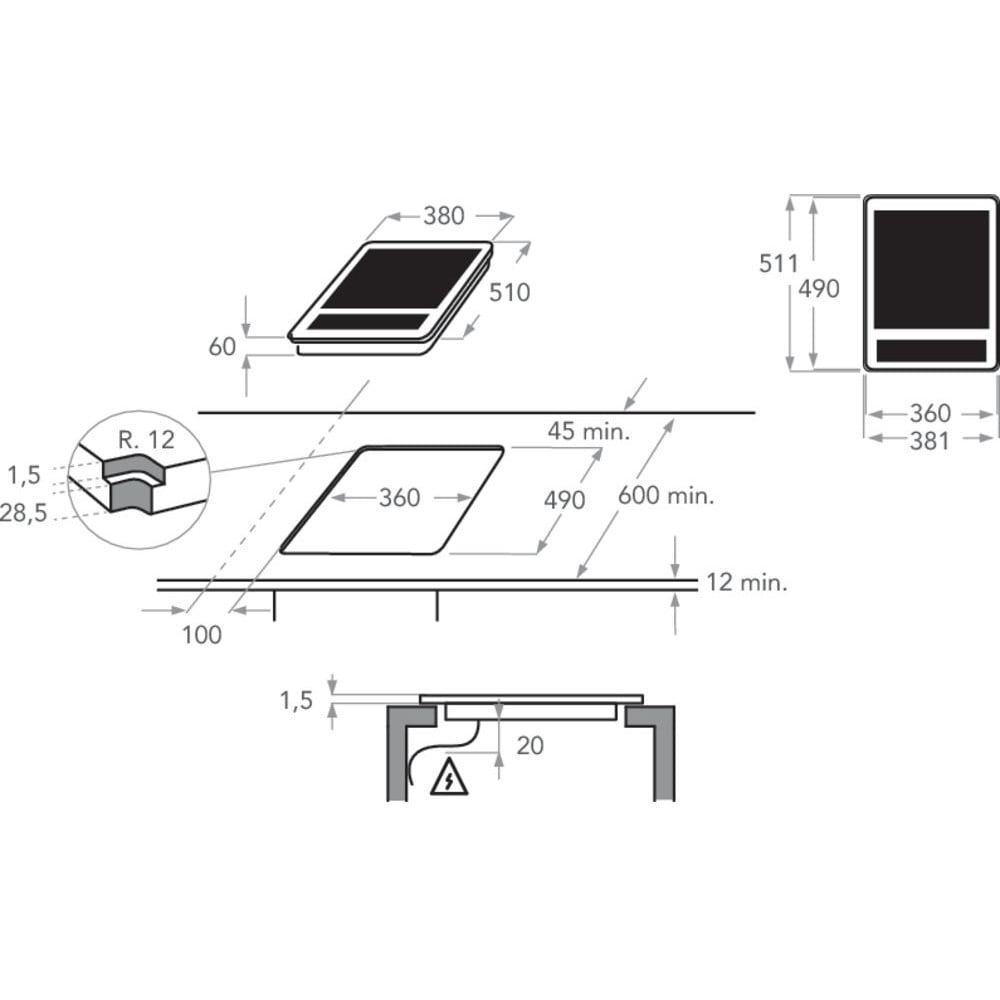 KITCHENAID KHYD2 38510 Built In Elec Induction Hob 38cm