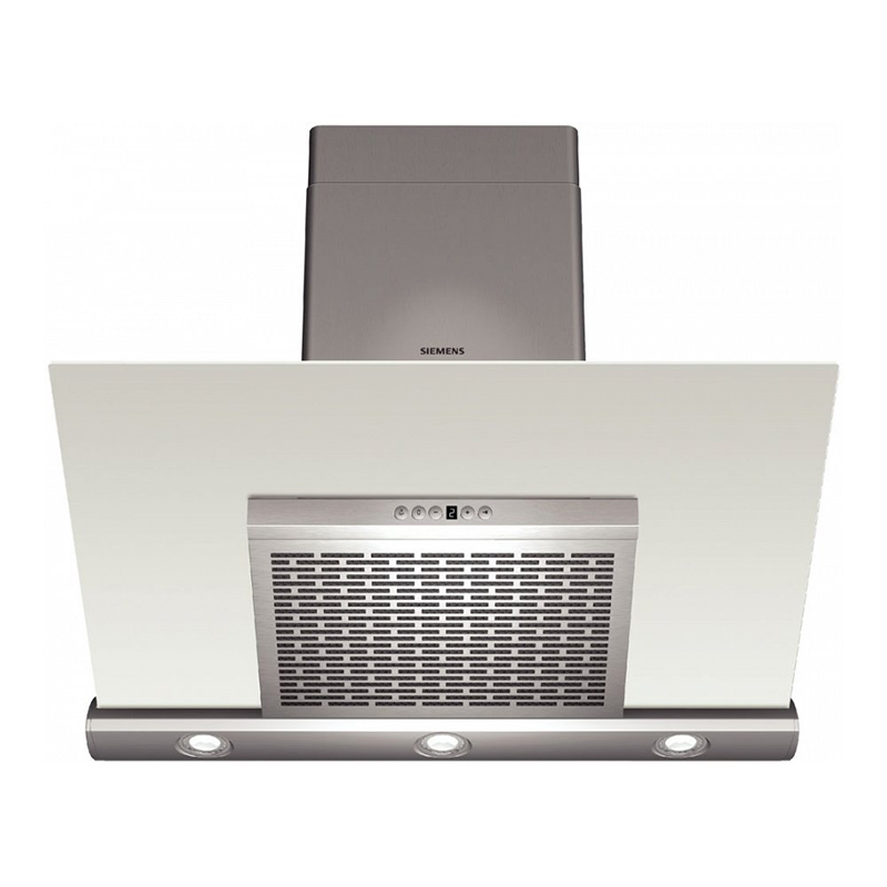 Chimney Hood 620m3/h S.Steel+White Glass