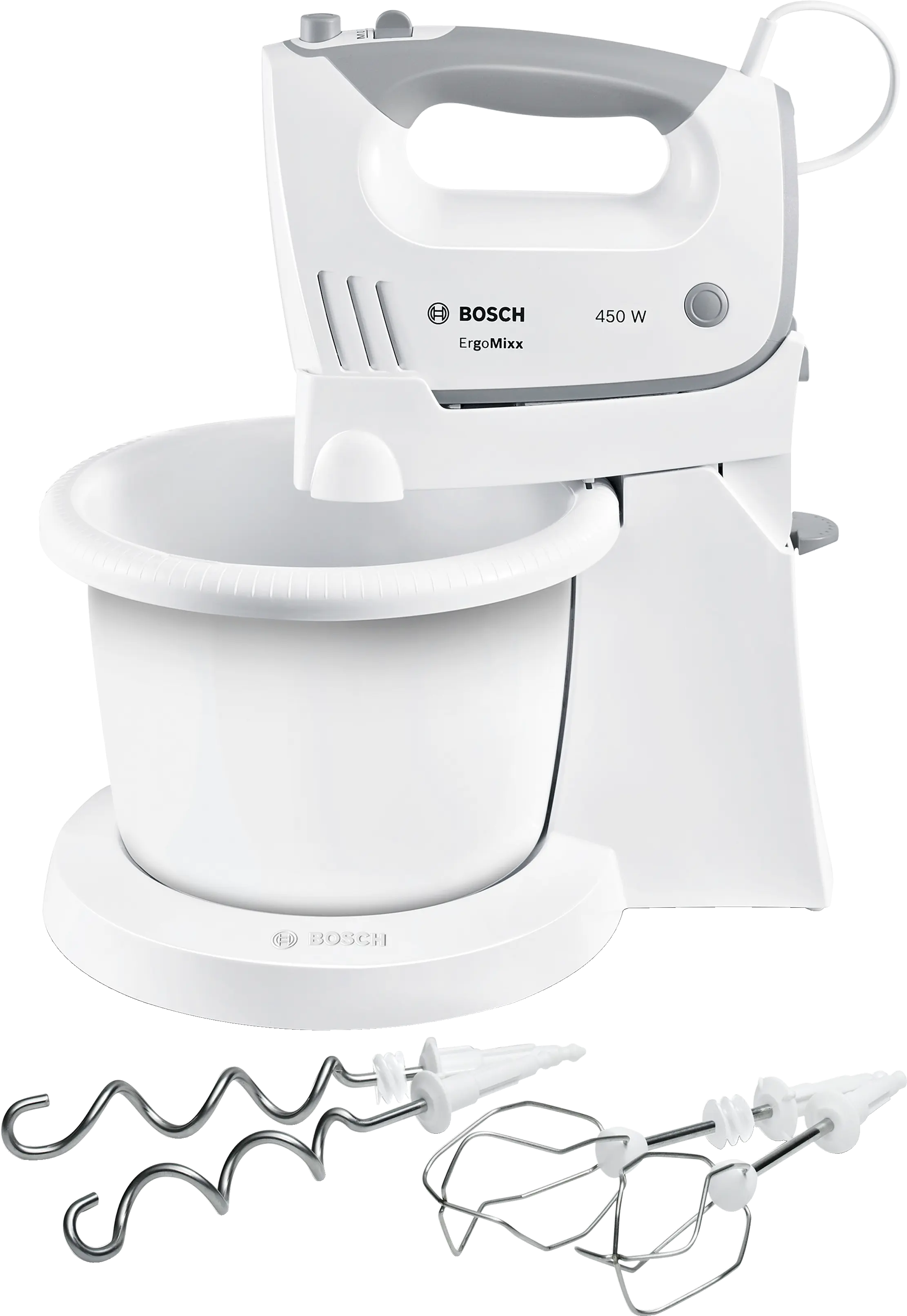 Bosch MFQ36460 ErgoMixx Hand Mixer 450W with Stand White main product image