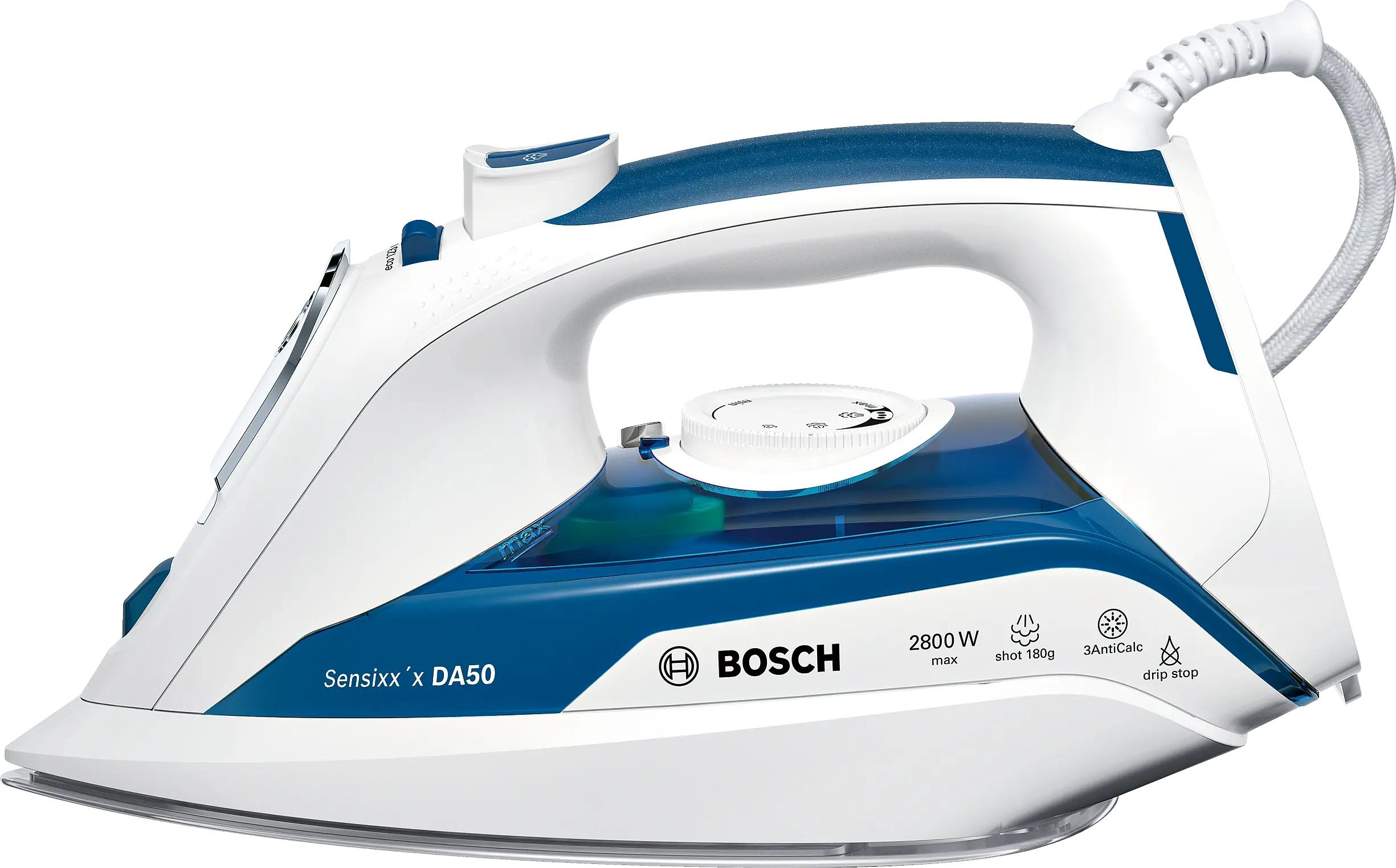 Bosch TDA5028010 Sensixxx DA50 Steam Iron 2800W Blue White product view 3