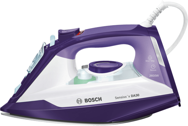 Bosch TDA3026110 Sensixxx DA30 Steam Iron 2600W Purple White main product image