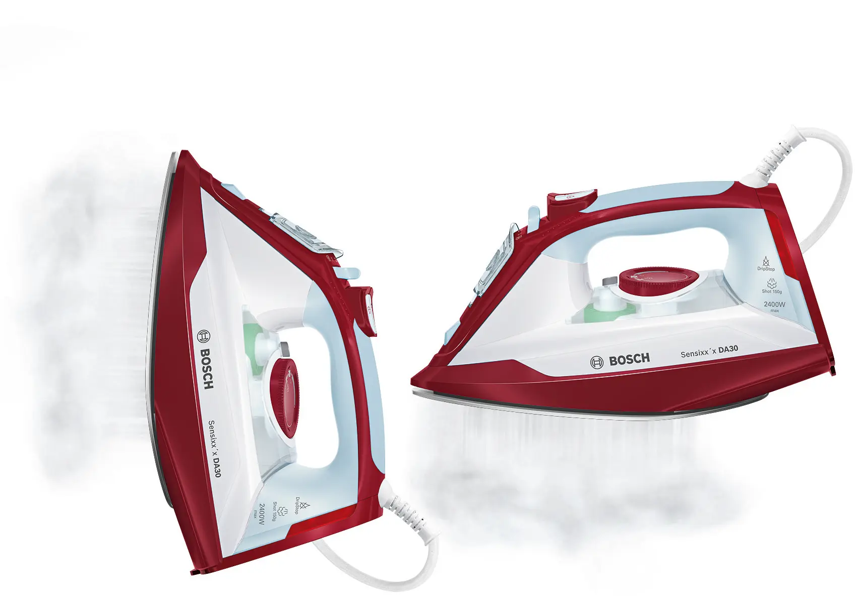 Bosch TDA3024010 Sensixxx DA30 Steam Iron 2400W Red White product view 3