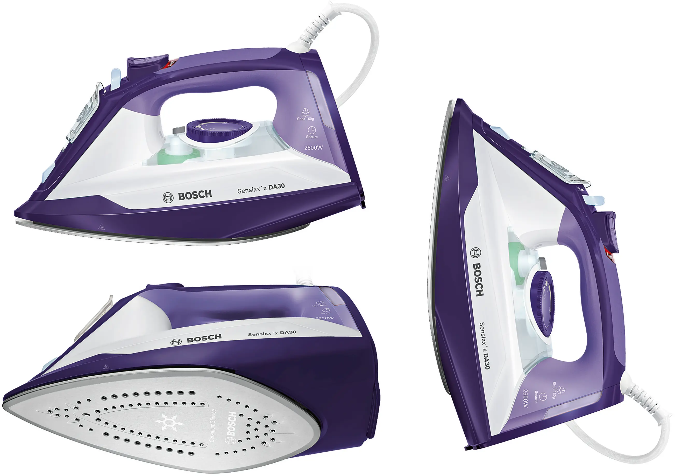 Bosch TDA3026110 Sensixxx DA30 Steam Iron 2600W Purple White product view 12