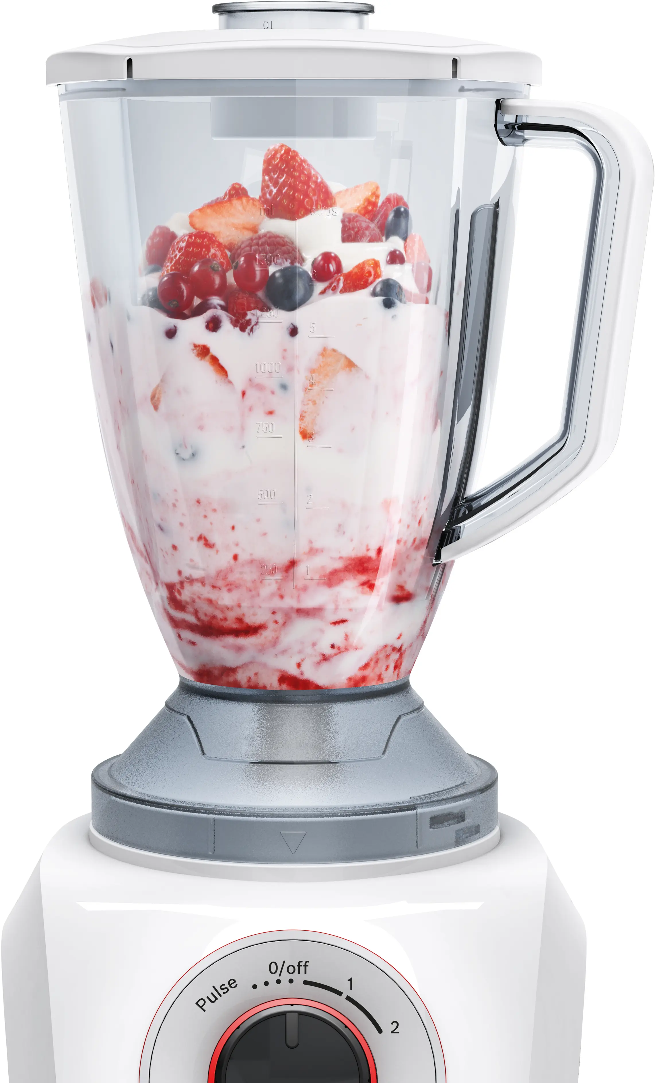 Bosch MMB21P0R SmoothieMixx Blender 500W White Red product view 3