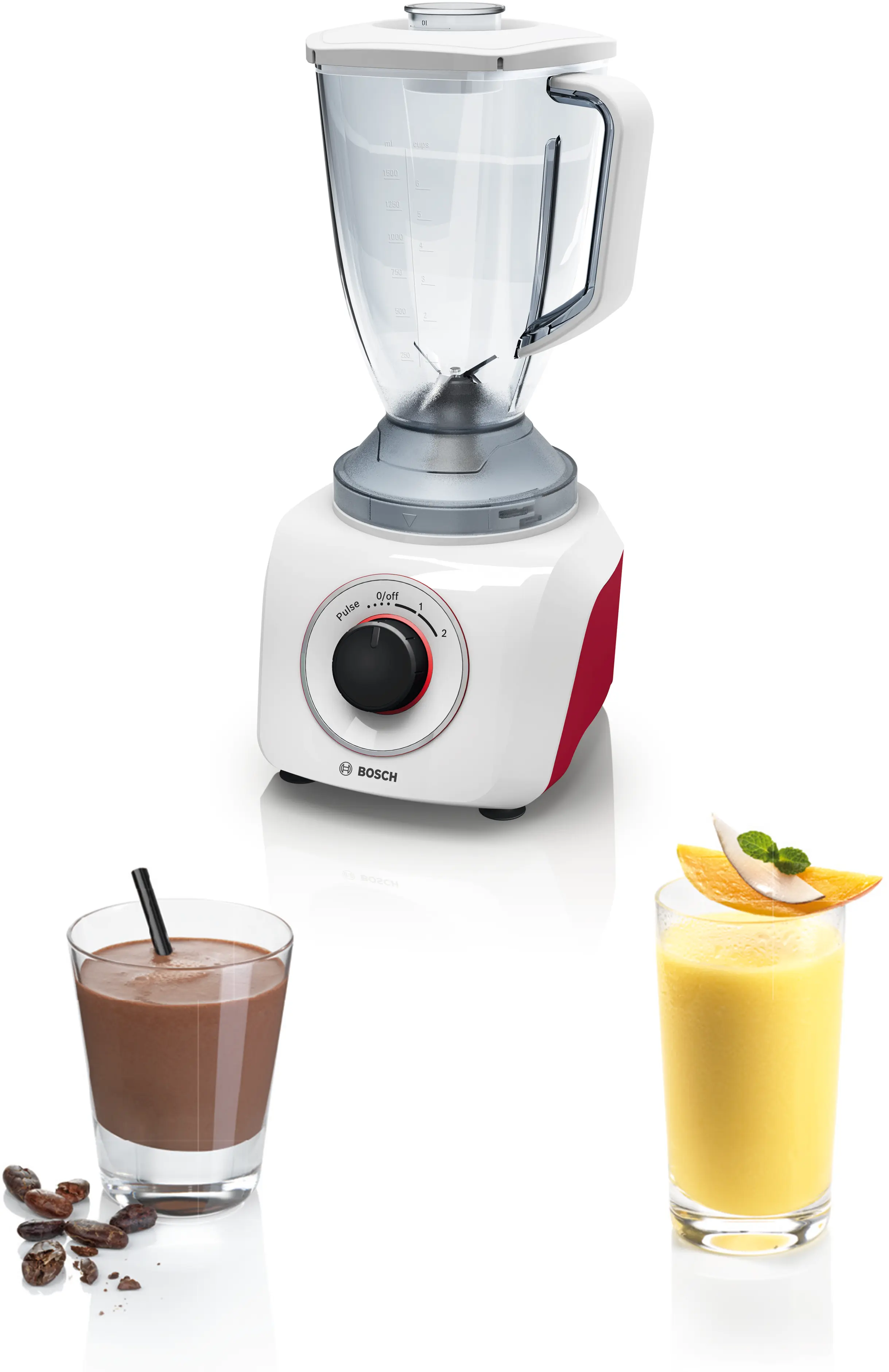 Bosch MMB21P0R SmoothieMixx Blender 500W White Red product view 5