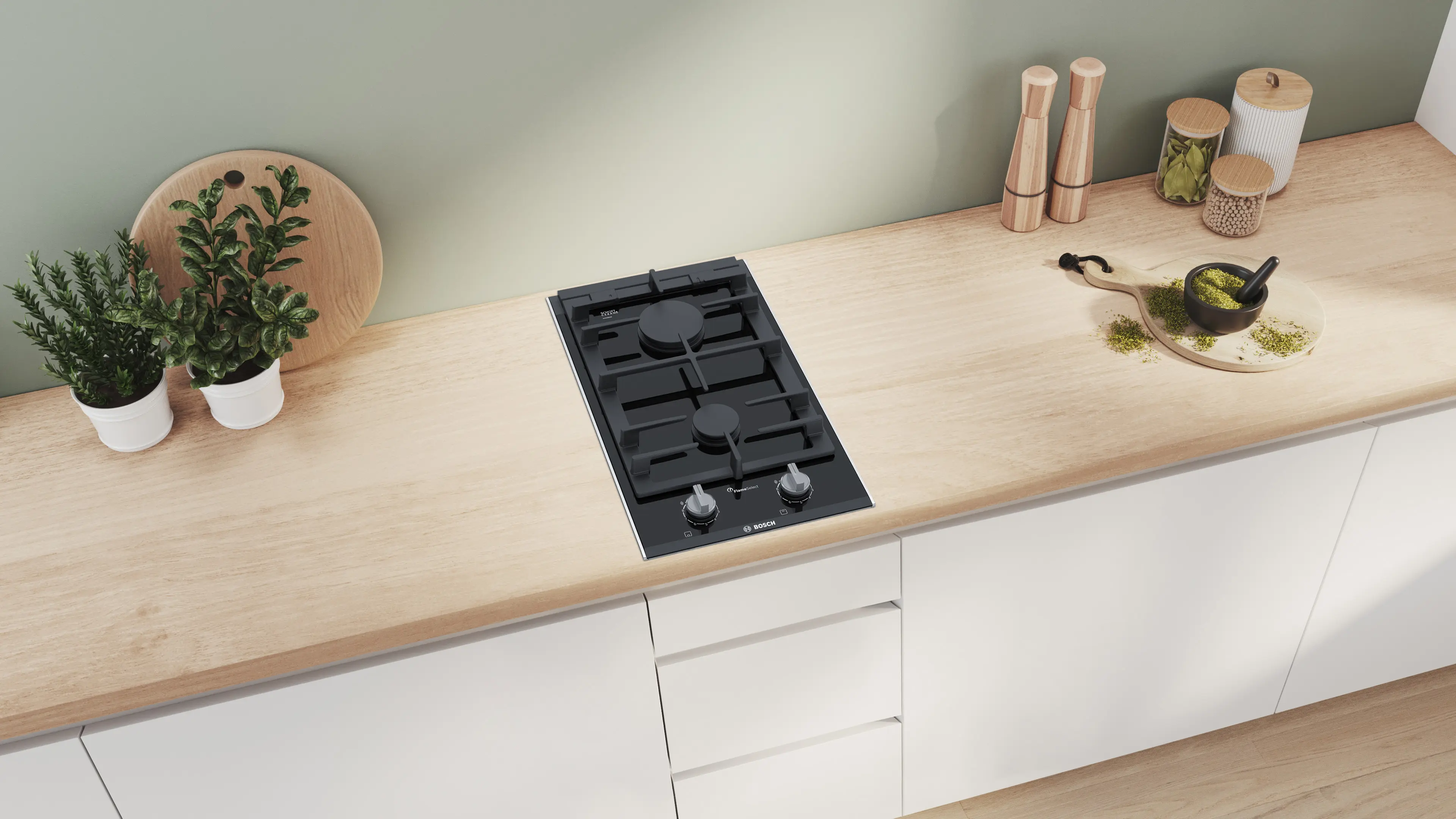 Bosch PRB3A6D70M Series 8 Ceramic Hob 30CM Domino Digital Display FlameSelect