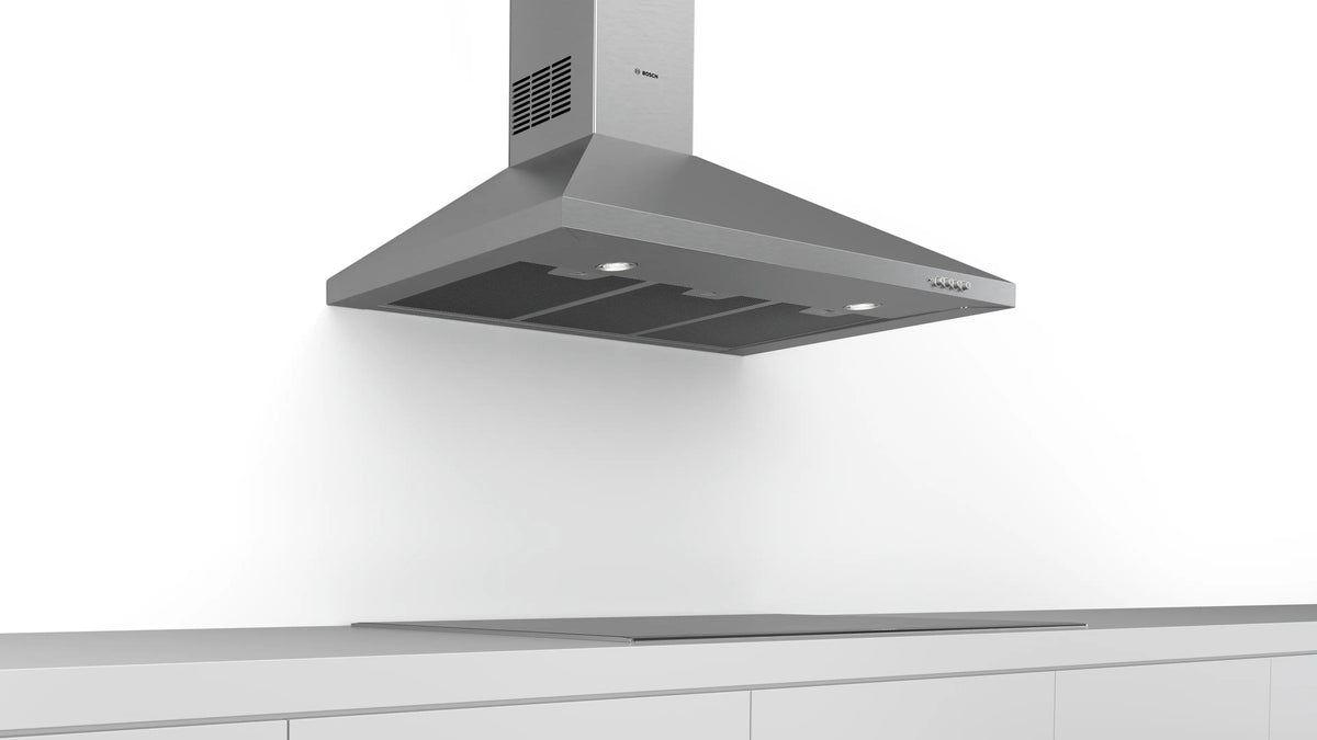 Bosch DWP94CC50T stainless steel wall-mounted cooker hood design detail