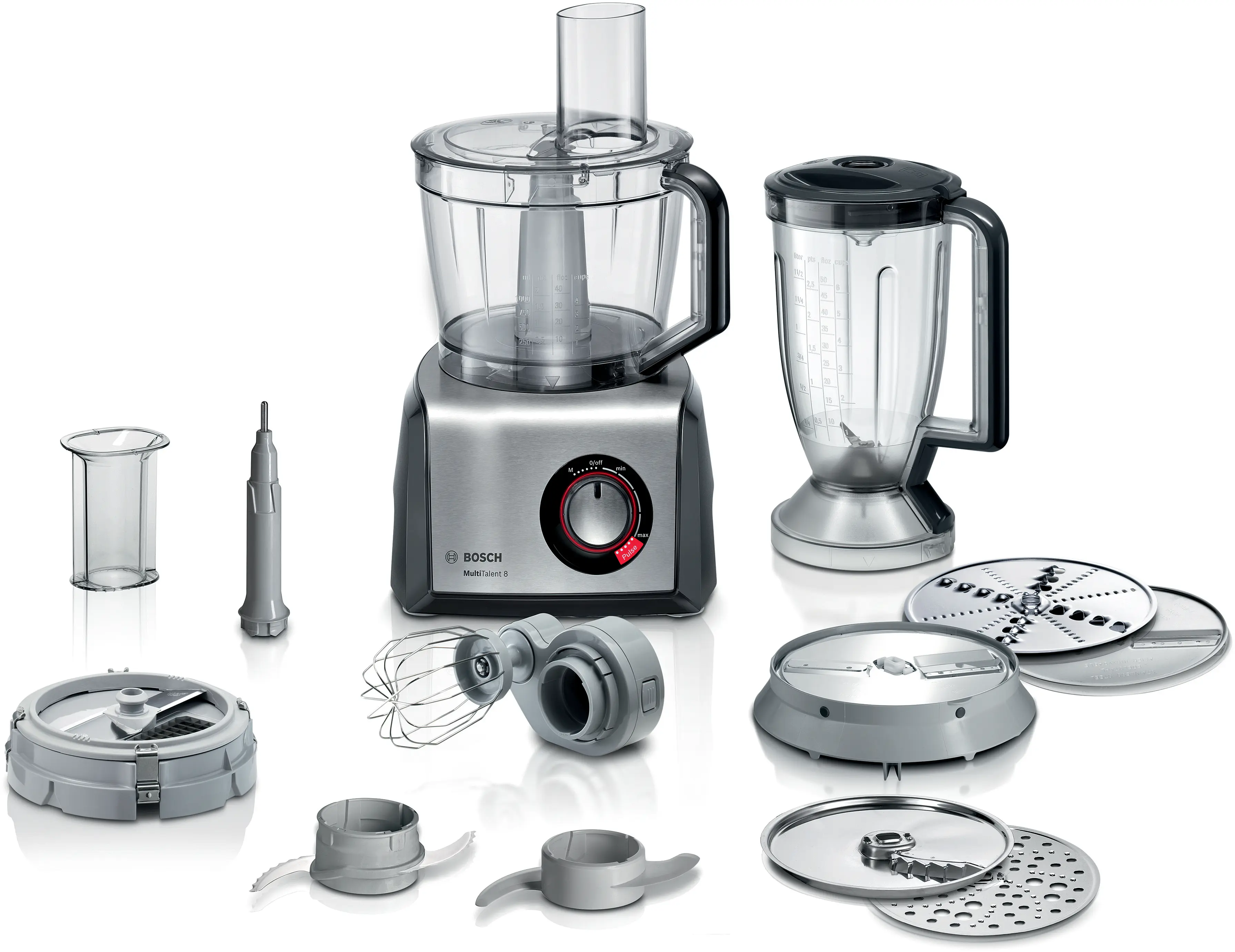 Bosch MC812M865 MultiTalent 8 Food Processor 1250W Black Stainless Steel main product image