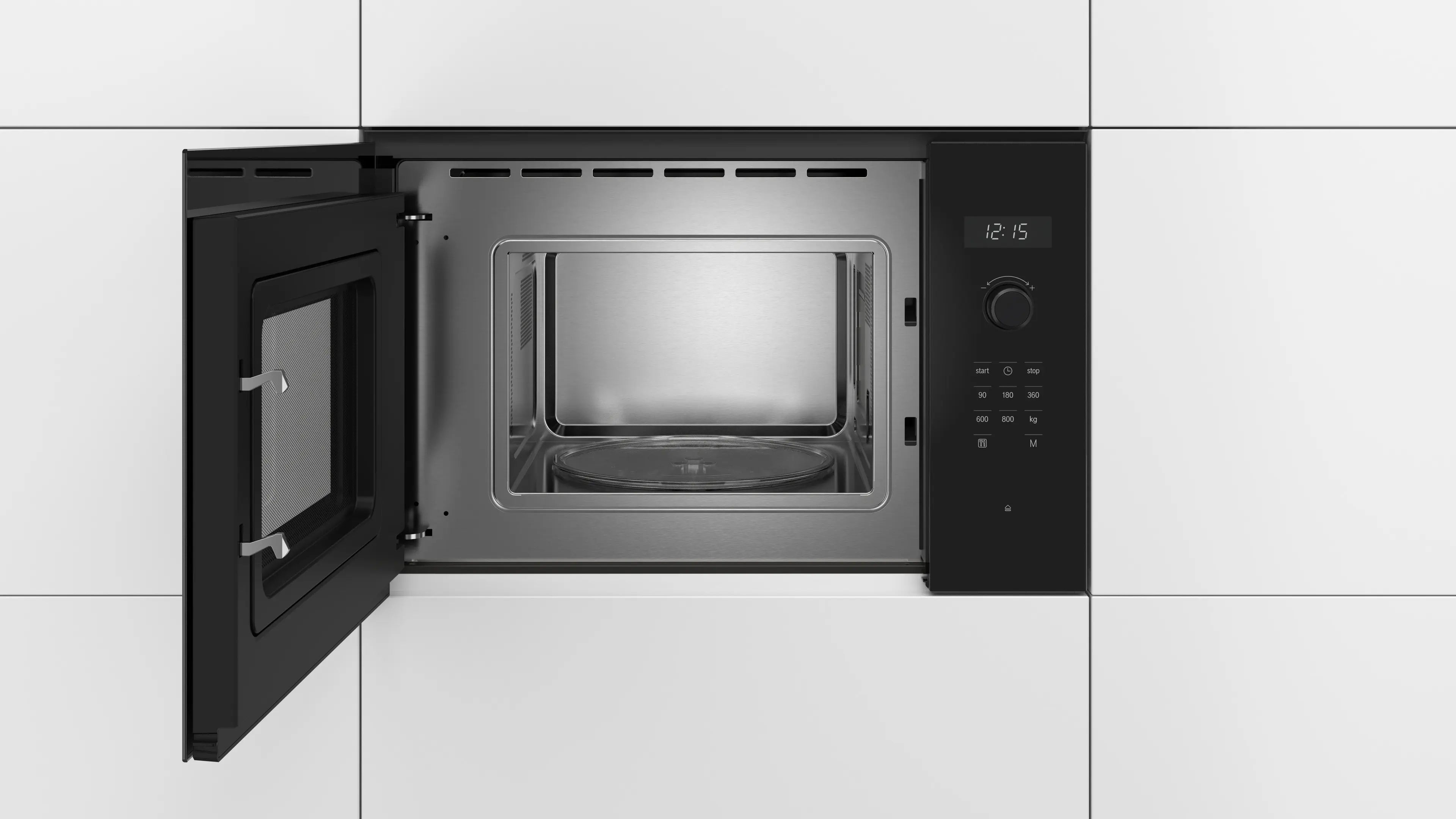 Bosch BFL524MB0 Serie 6 Built-In Microwave 60cm 20L 800W Black - Bosch Built-in microwave / combi oven product image 3