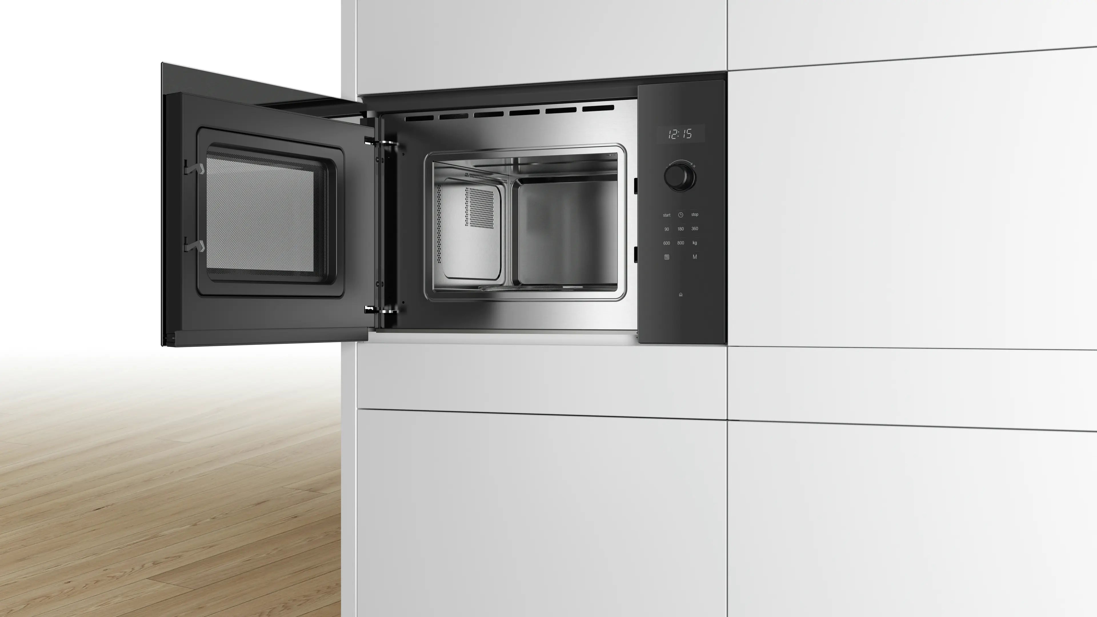 Bosch BFL524MB0 Serie 6 Built-In Microwave 60cm 20L 800W Black - Bosch Built-in microwave / combi oven product image 4