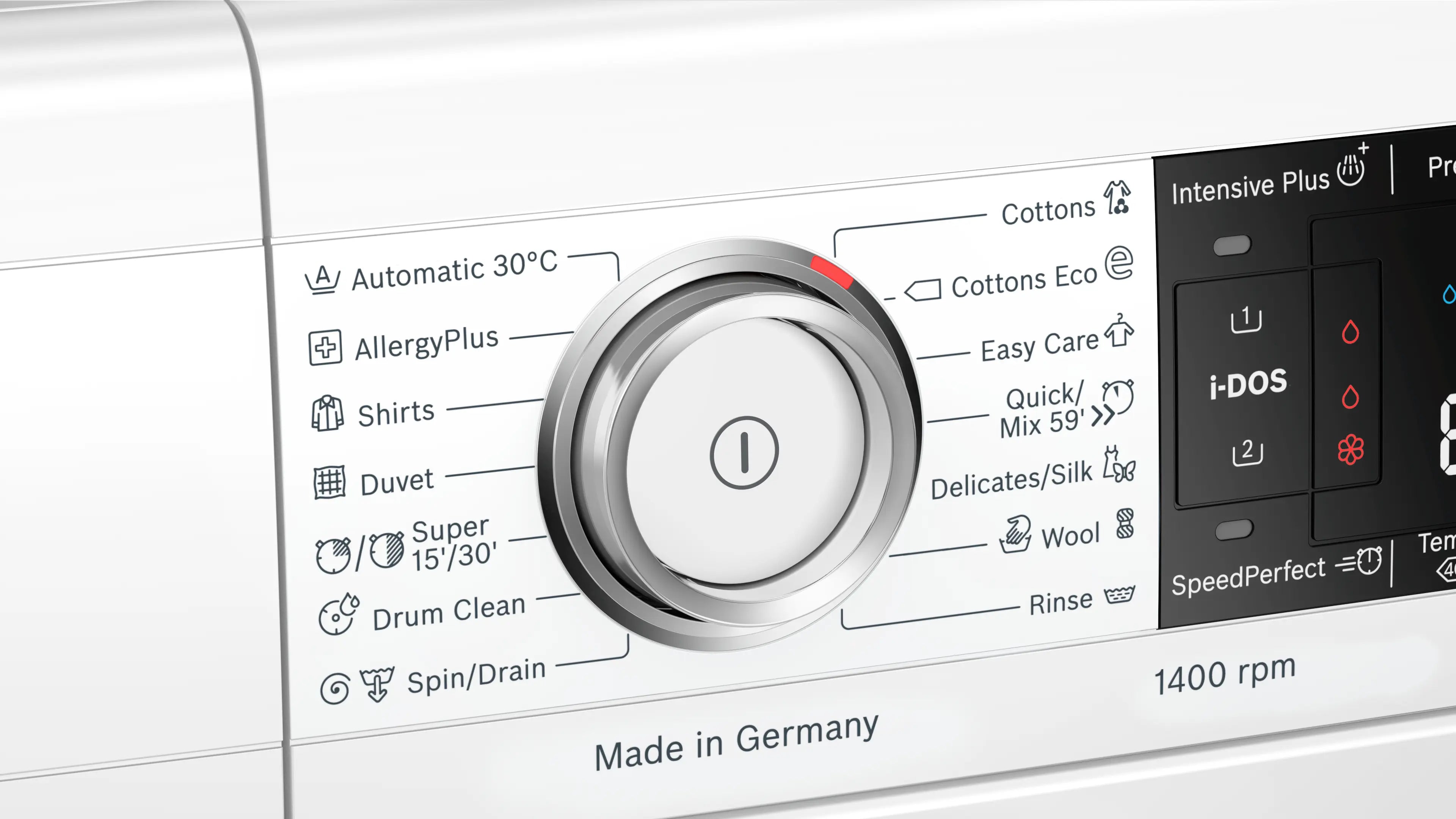 Bosch WAV28K90ME front-loading washing machine in white - side view