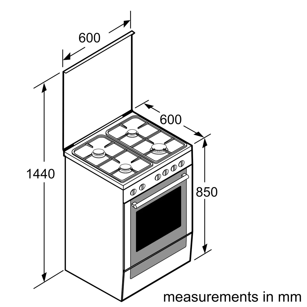 Bosch HGB330E51Q freestanding gas cooker oven and cooking accessory detail image