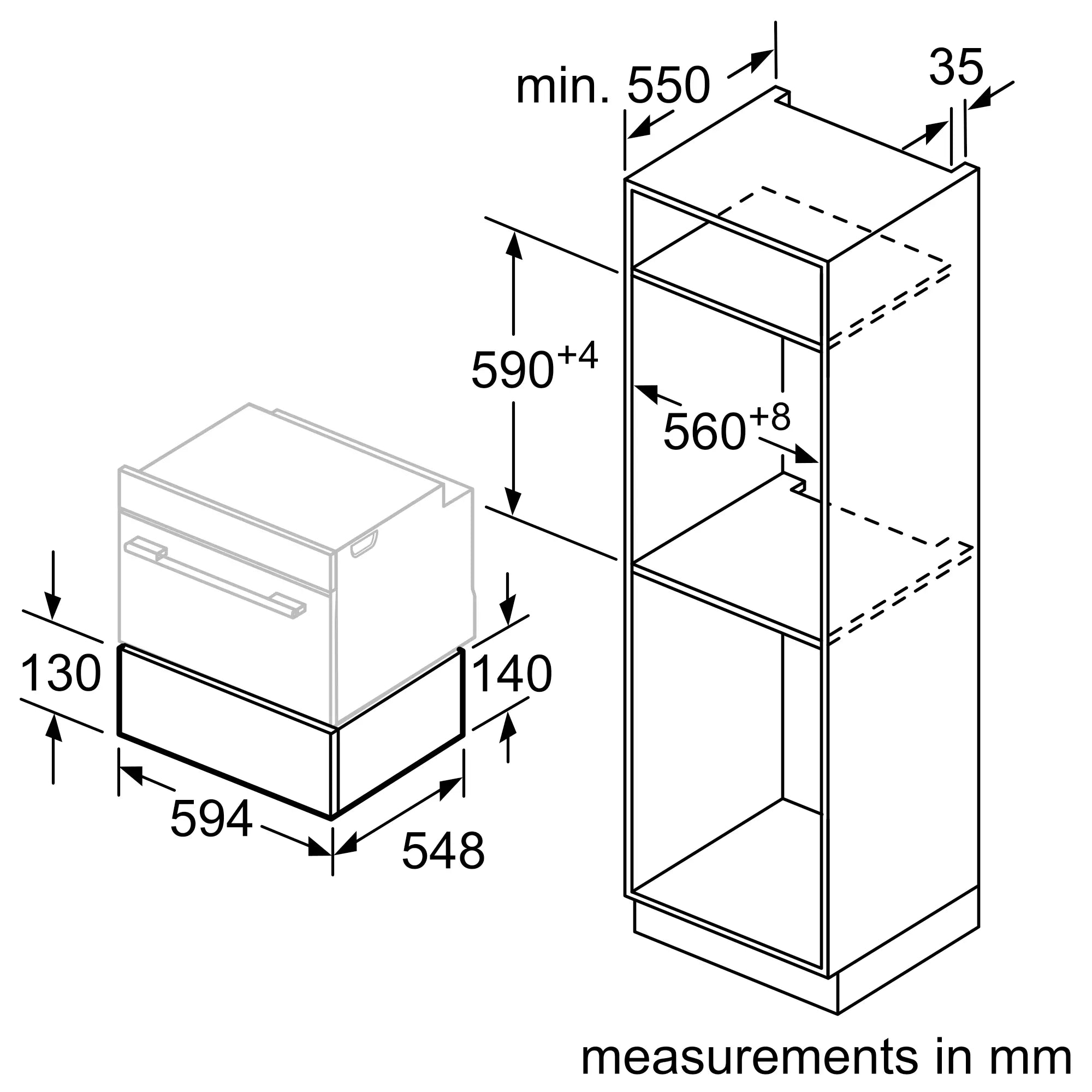 Warming Drawer <141mm> Black