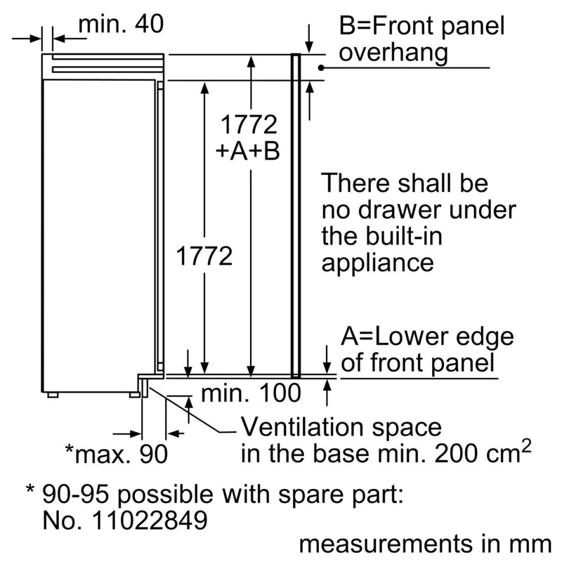 Integrated Freezer <60cm> 213Lit