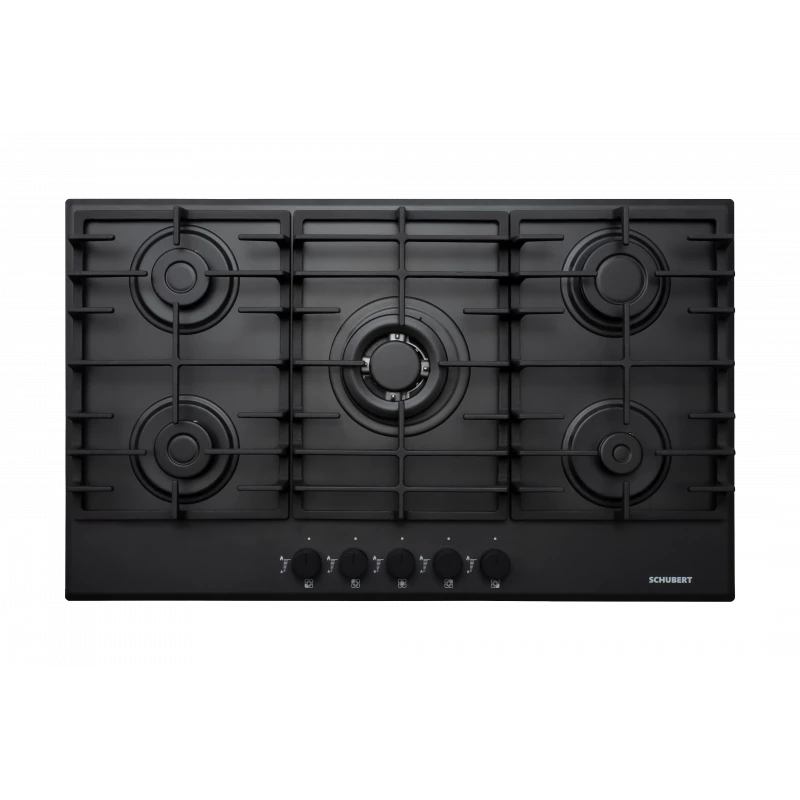 SCHUBERT ORION A9501 EMSSD Built In Gas Hob 90cm Black Matt Cast Iron