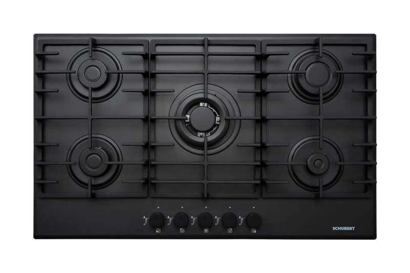 Built In Gas Hob 90cm Black Matt Cast Iron-ORION SLIM A9501SE SDF BLACK MATT