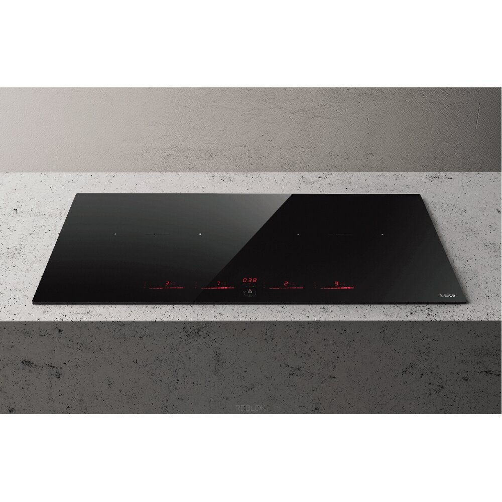 Elica RATIO 874 SLIM BL 87cm built-in induction hob in black glass at Tahboub Appliances Jordan - view 2