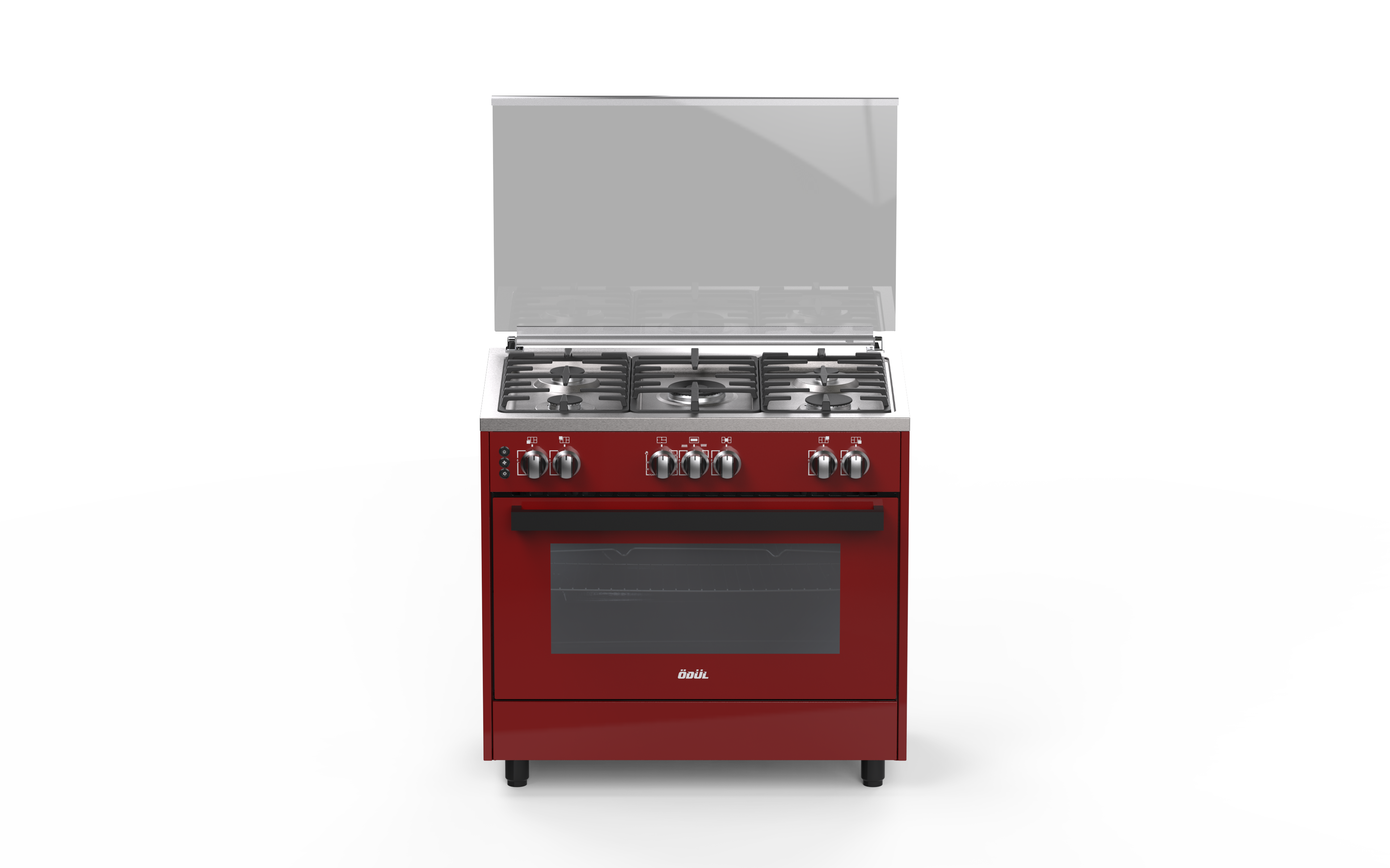 Gas Cooker 90cm Full-Safety Turbo Fan*2 Cooling Fan*1 Red