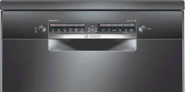 BOSCH Dishwasher 6Prog 60cm Serie 4 A+ 9.5lit 3rd Rack Black Inox