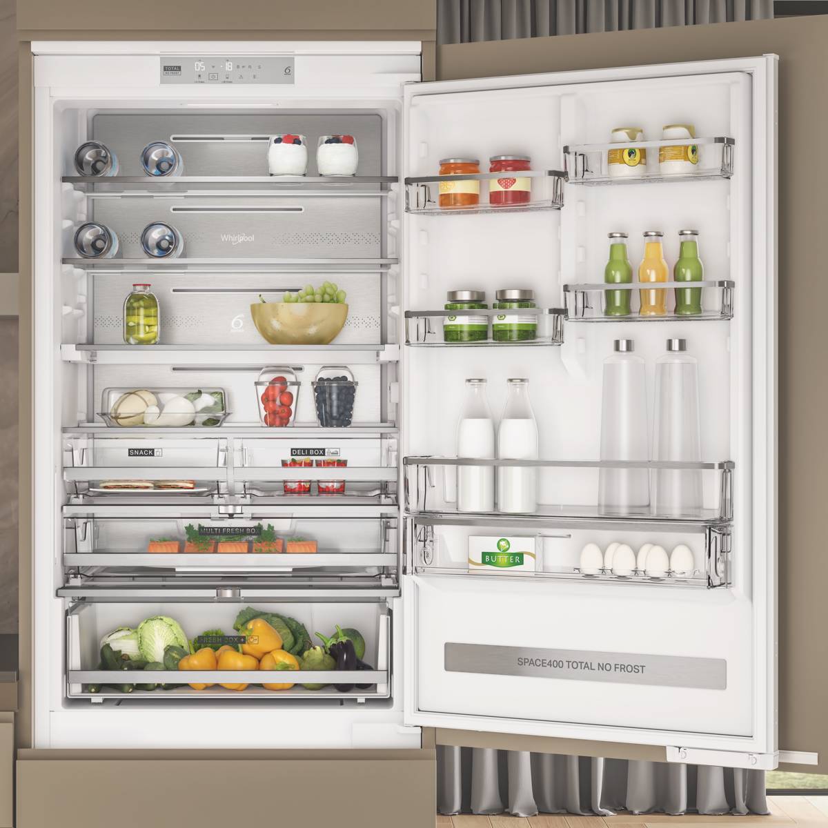 Whirlpool WBMF 836573 XNA Bottom Mount Fridge Freezer 83cm Inox - Product Image 4