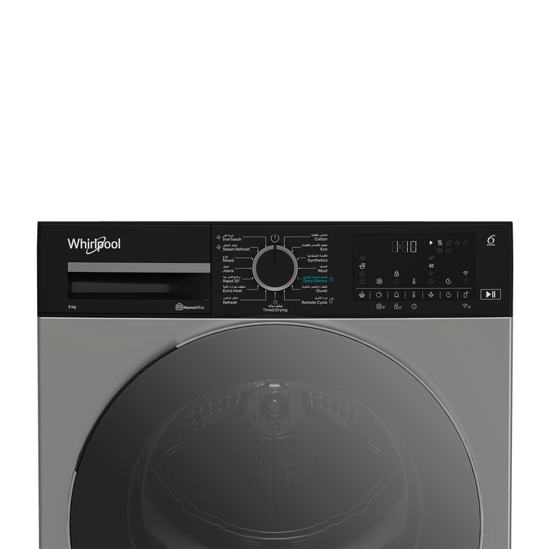 Whirlpool WDH 092C 25 SBMJ Condenser Dryer Heat Pump 9kg Silver A+++