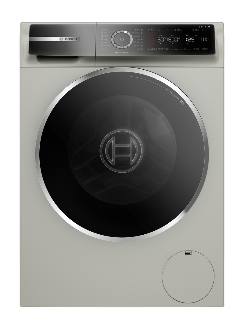 Washing machine 10kg 1600rpm Ser8 Silver