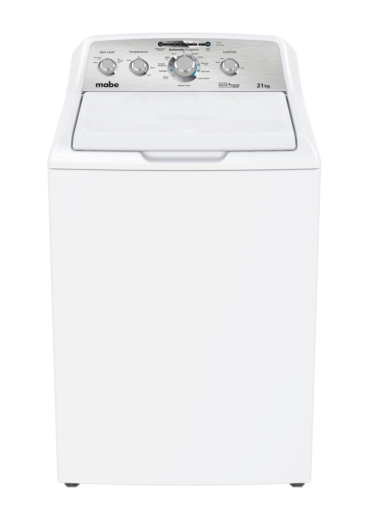 Mabe WMA71214CBCS0 American Top-Loading Washing Machine 21KG 700RPM Aqua Saver Green White