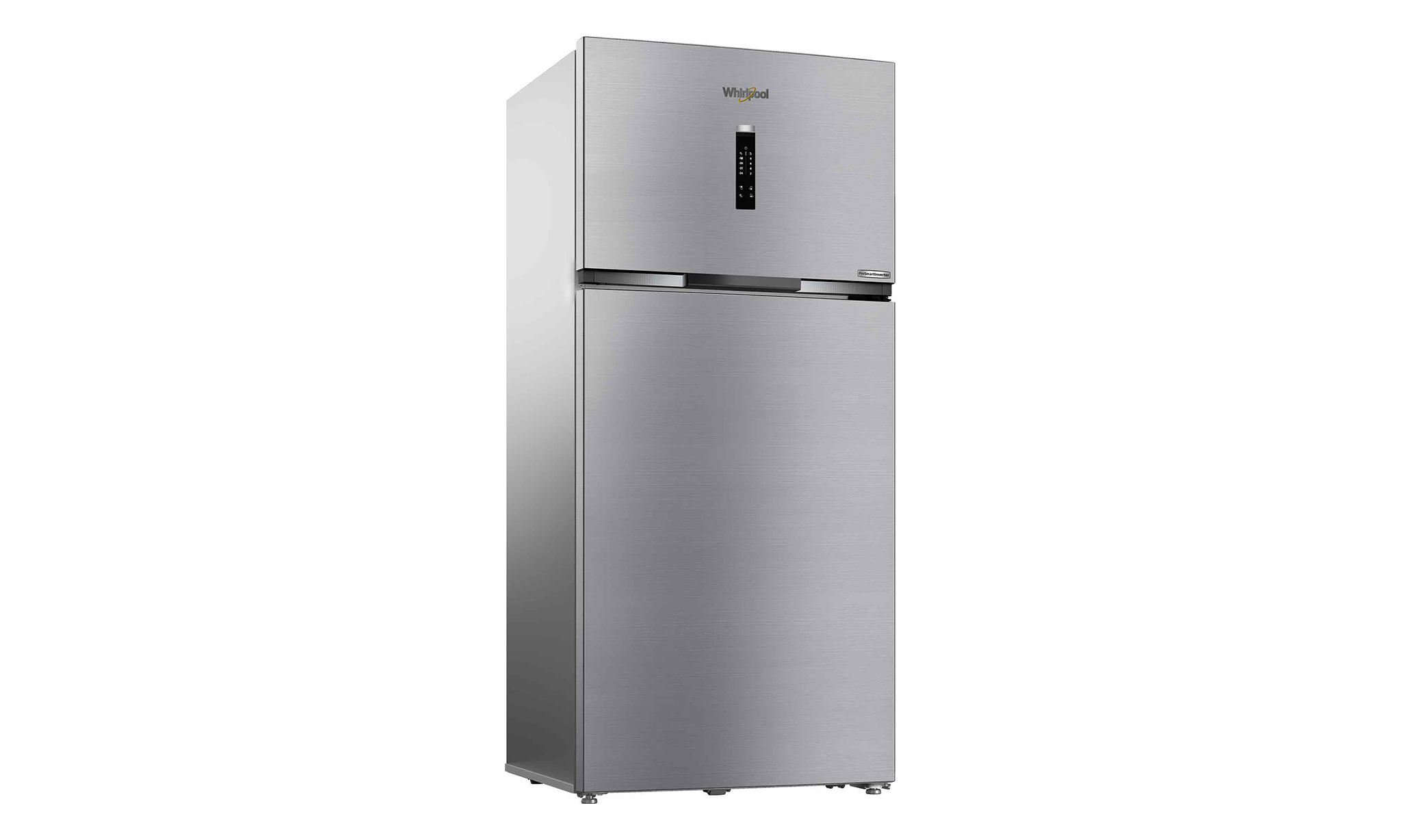 Whirlpool WTMF 836653 XME Top Mount Fridge Freezer 83cm 630L Inox - Angled View