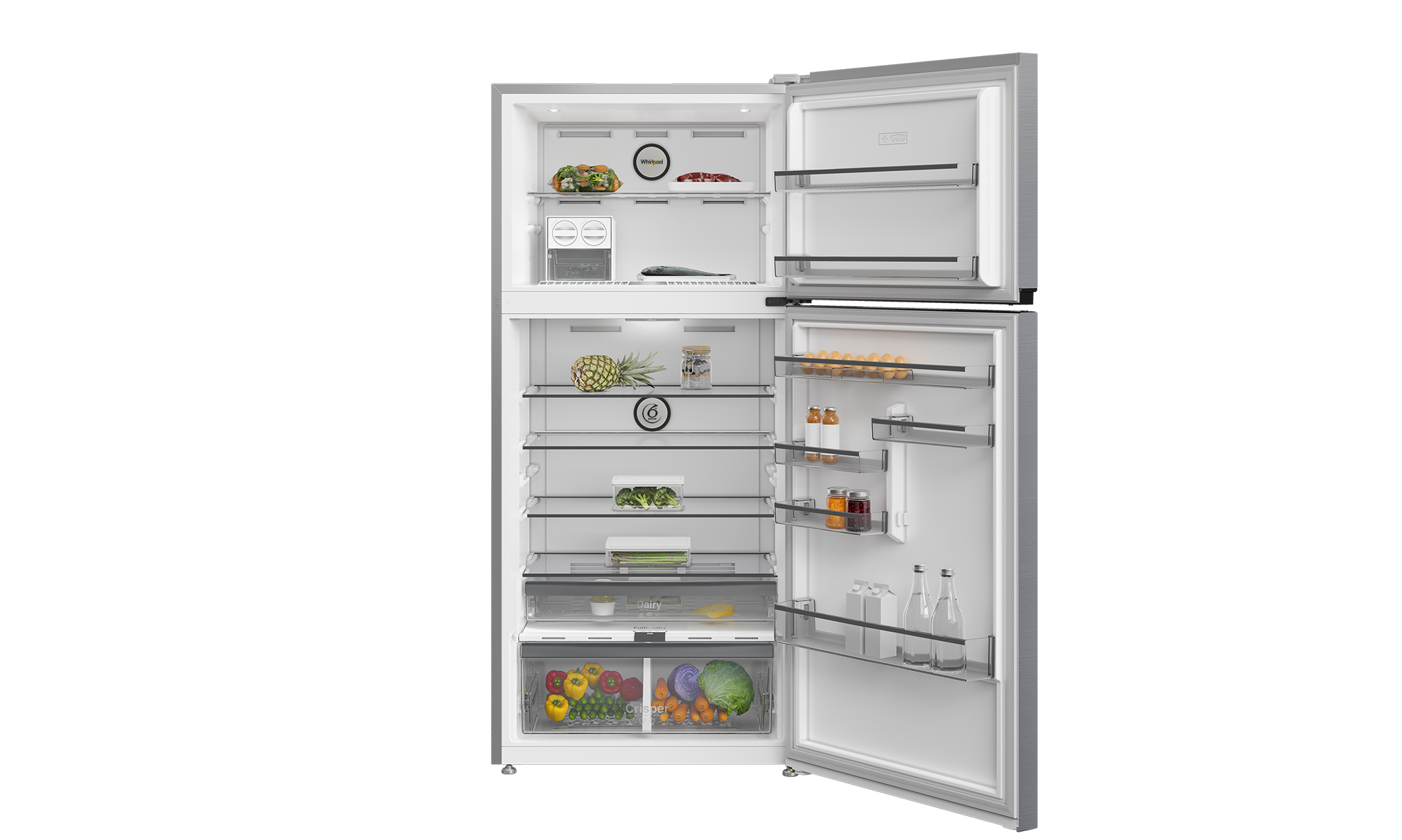 Whirlpool WTMF 836653 XME Top Mount Fridge Freezer 83cm 630L Inox - Product Image 3