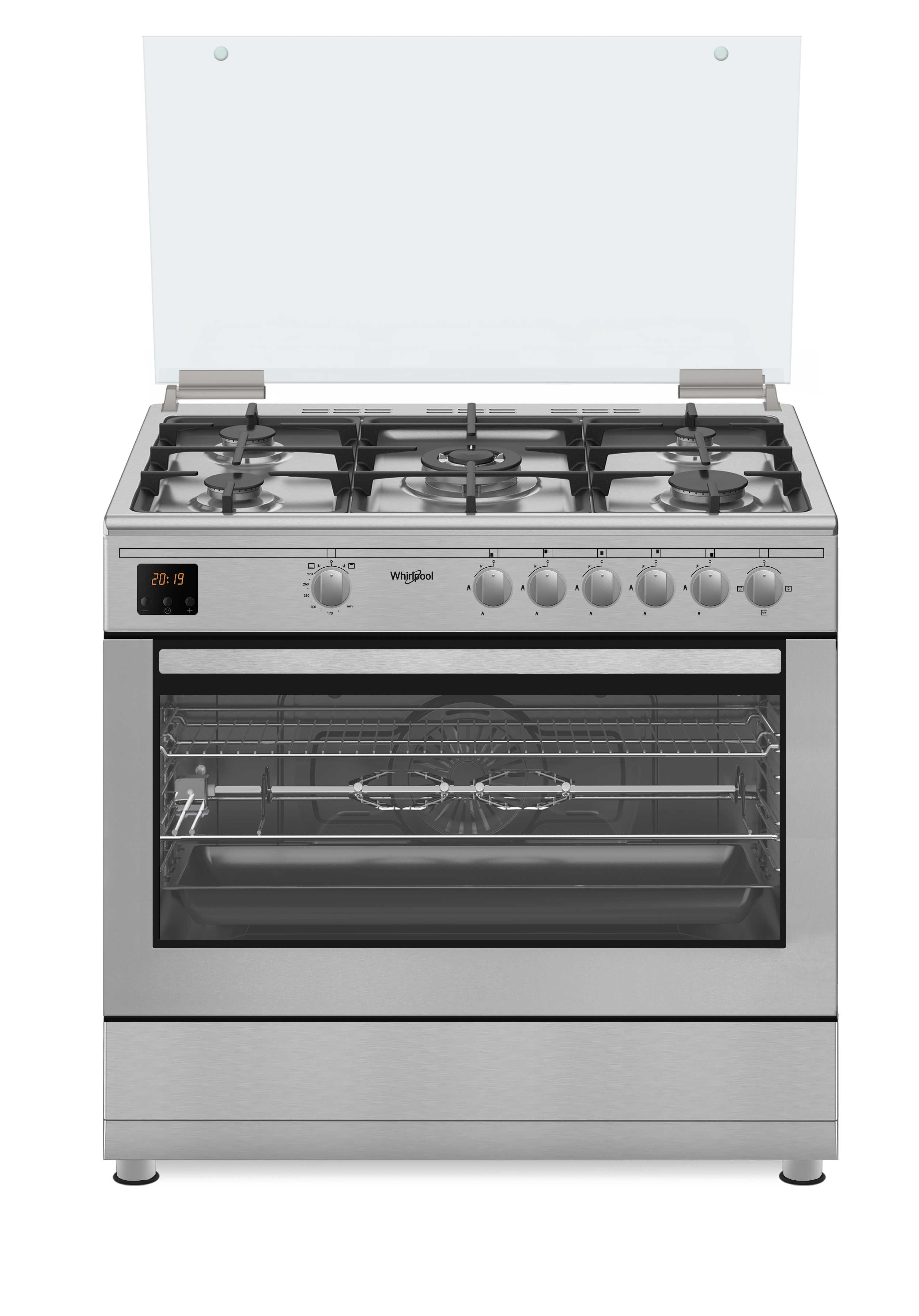 Whirlpool WM9GC6DCX/JM freestanding gas cooker front view