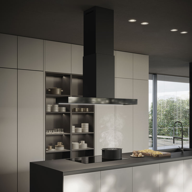 ELICA HAIKU ISLAND BL/A/12 Island Hood 120cm 1000m3/h Black Glass
