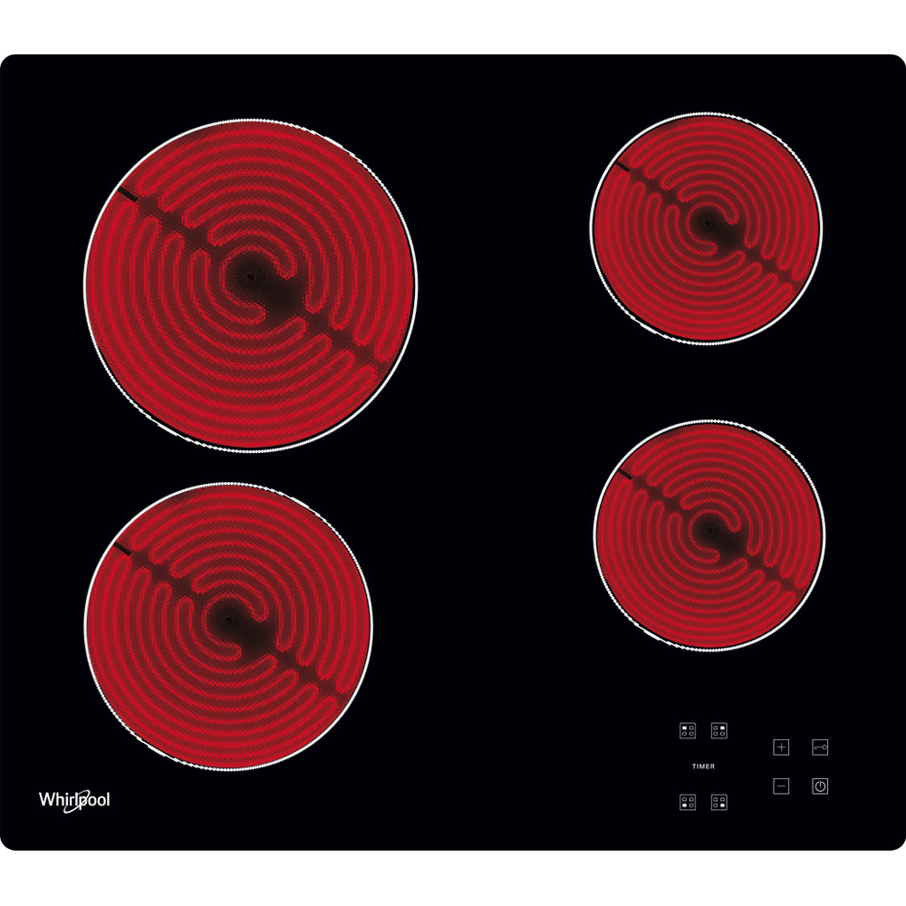 Whirlpool AKT8090/NE electric ceramic hob front view