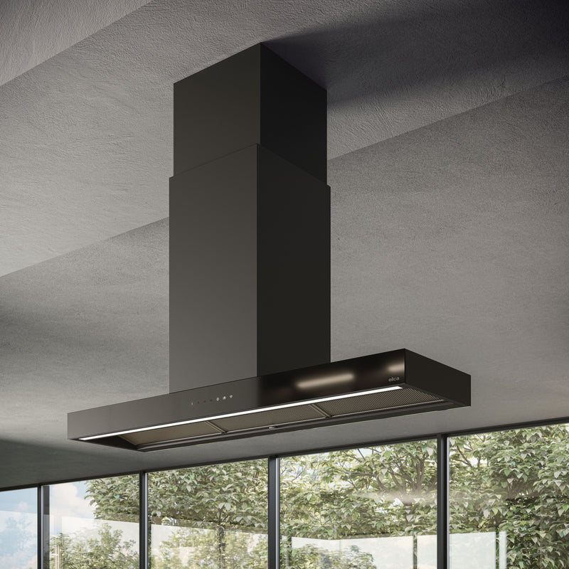 ELICA HAIKU ISLAND BL/A/12 Island Hood 120cm 1000m3/h Black Glass