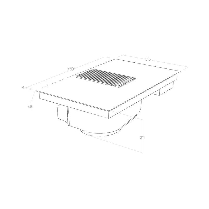 Nikola Tesla Hood+Induction Hob 83cm 550m3/h Black Glass BL/F/83