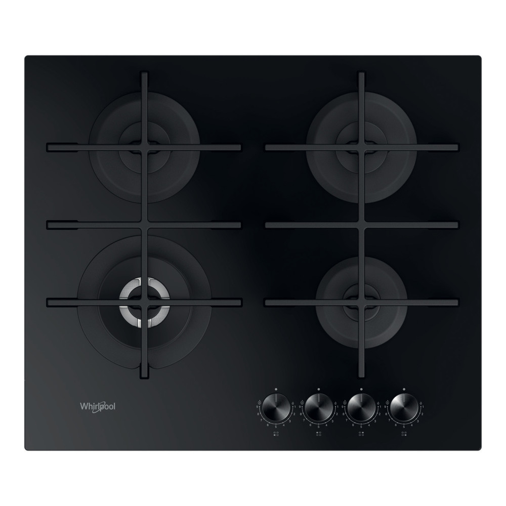 Whirlpool GOWL 628/NB gas on glass hob front view