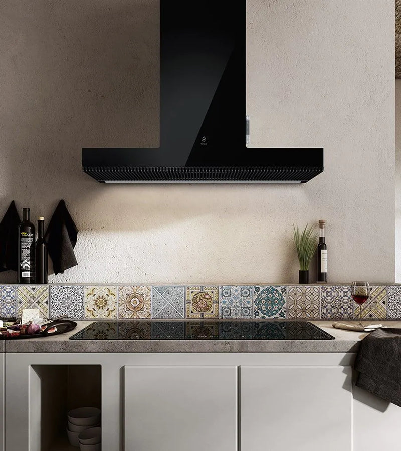 ELICA HAIKU BL/A/90 Wall Hood 90cm 1000m3/h Black Glass