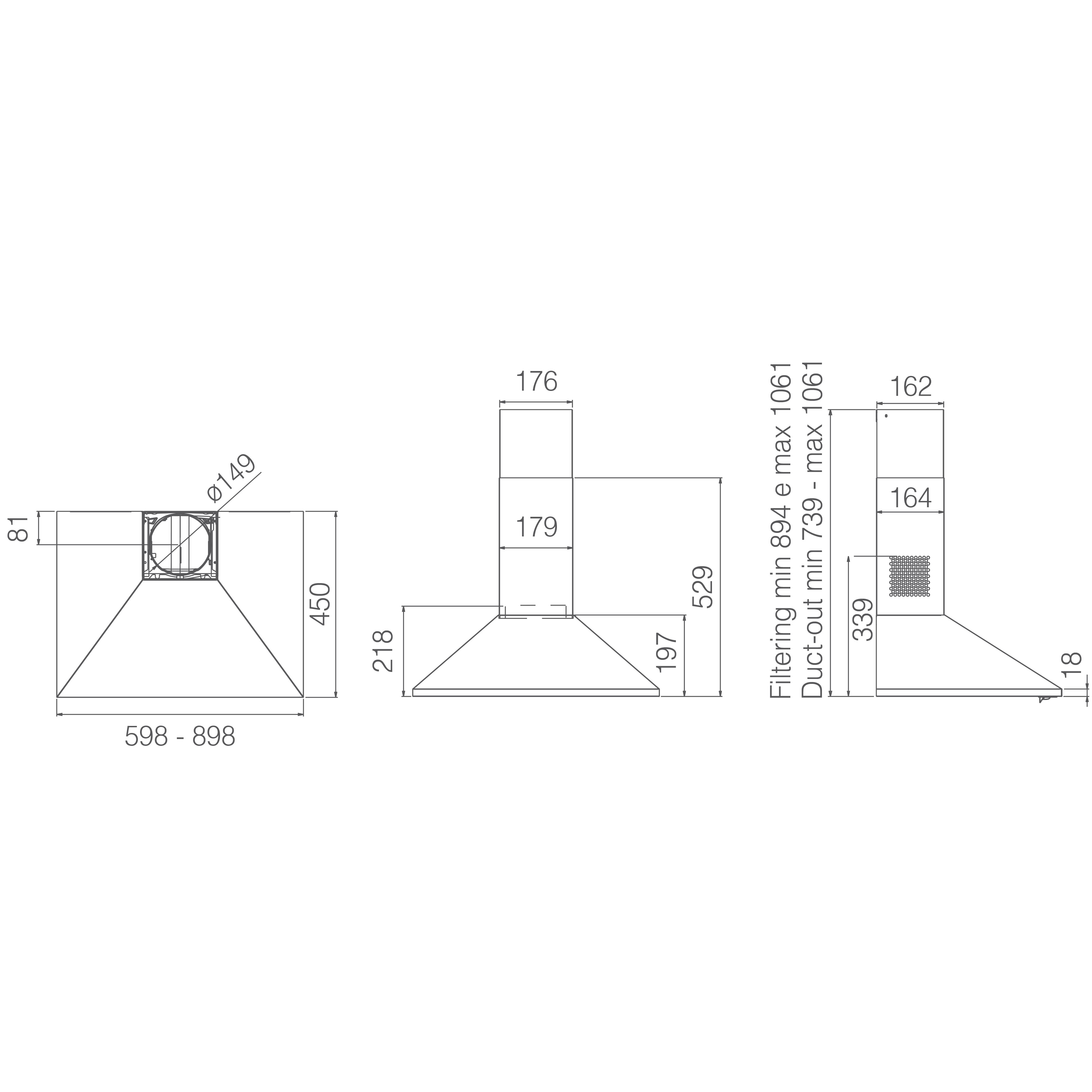 ELICA MISSY IX/A/90 Wall Hood 90cm 800m3/h Stainless Steel