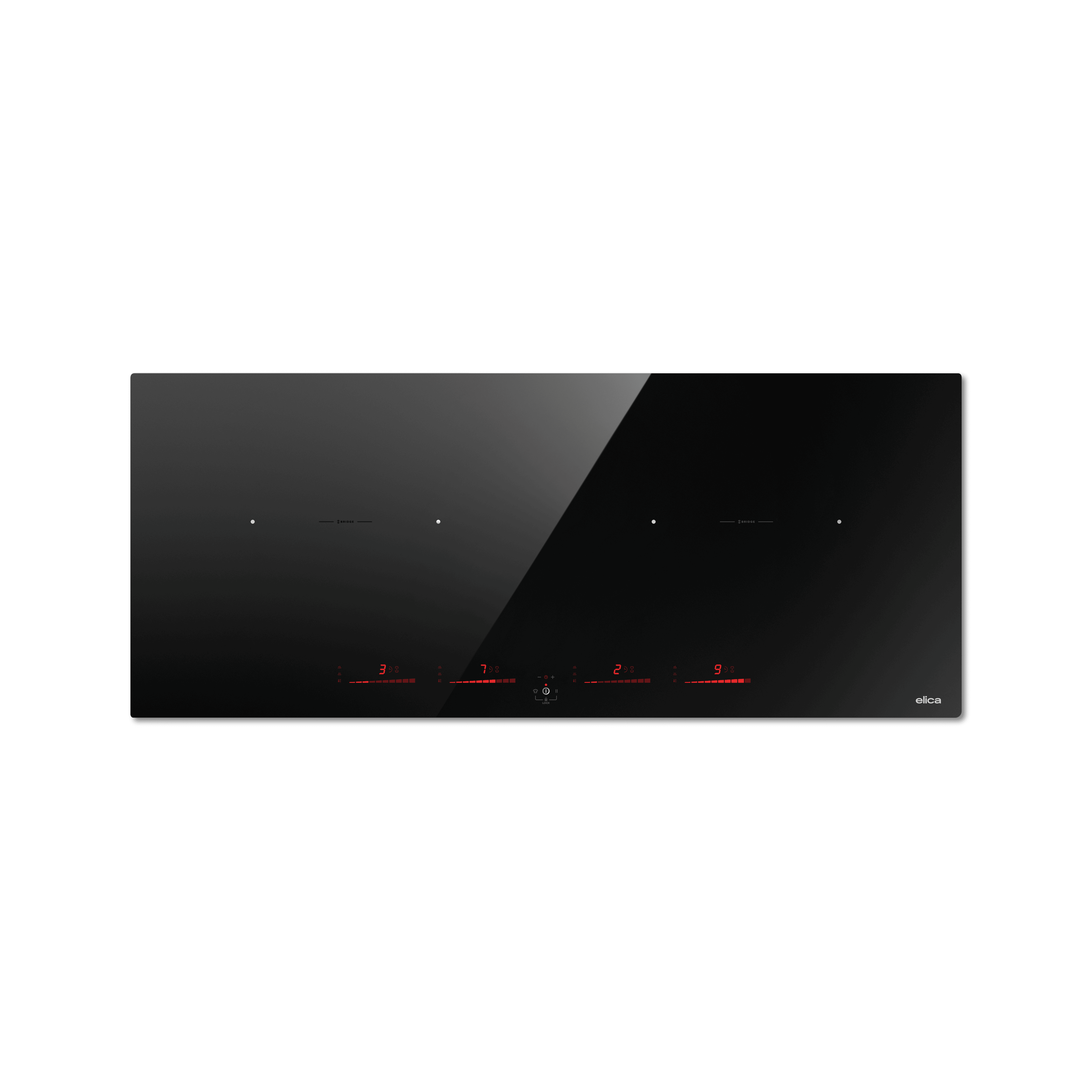 Elica RATIO 874 SLIM BL 87cm built-in induction hob in black glass at Tahboub Appliances Jordan