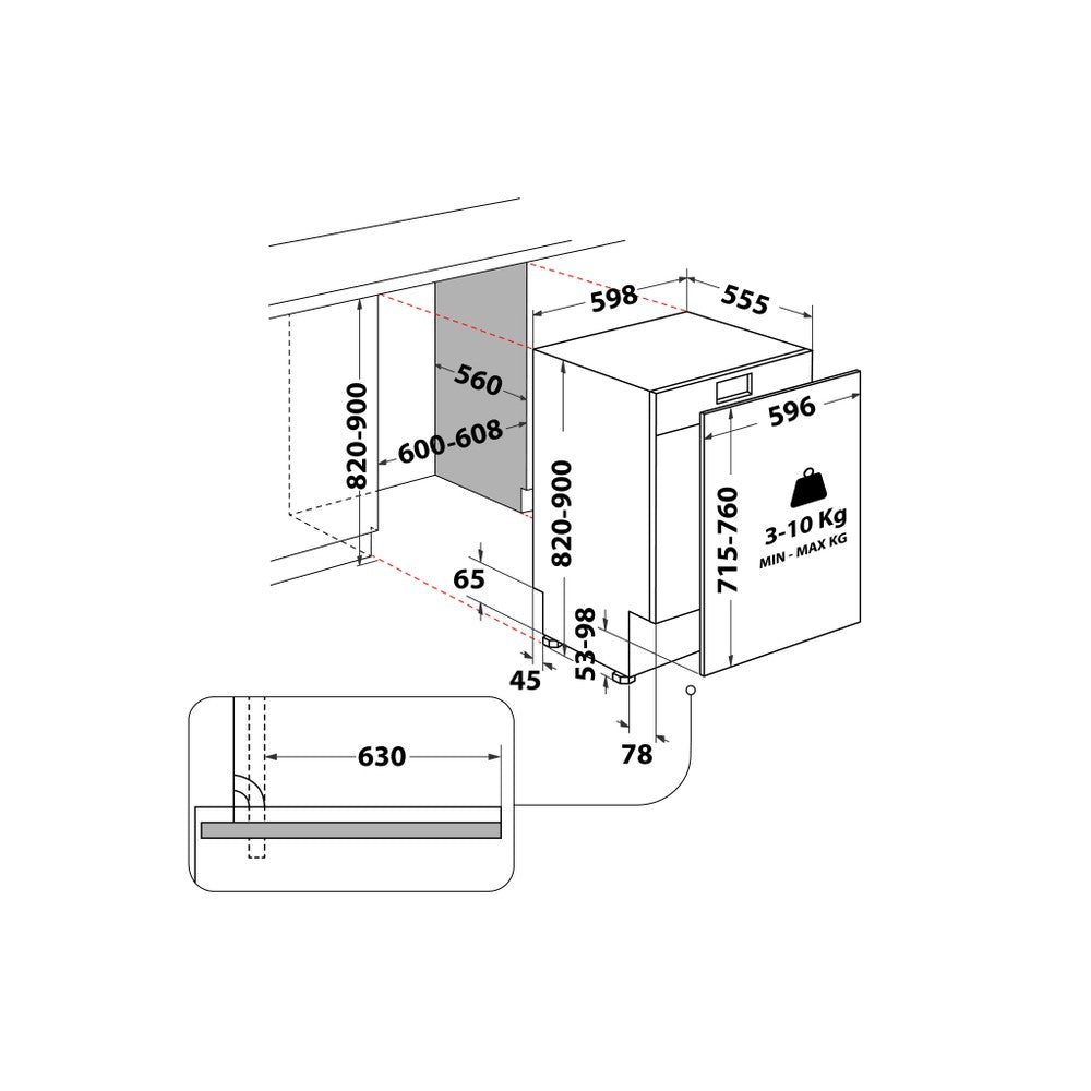 Whirlpool W8I HF58 TU UK fully integrated dishwasher product gallery image 22