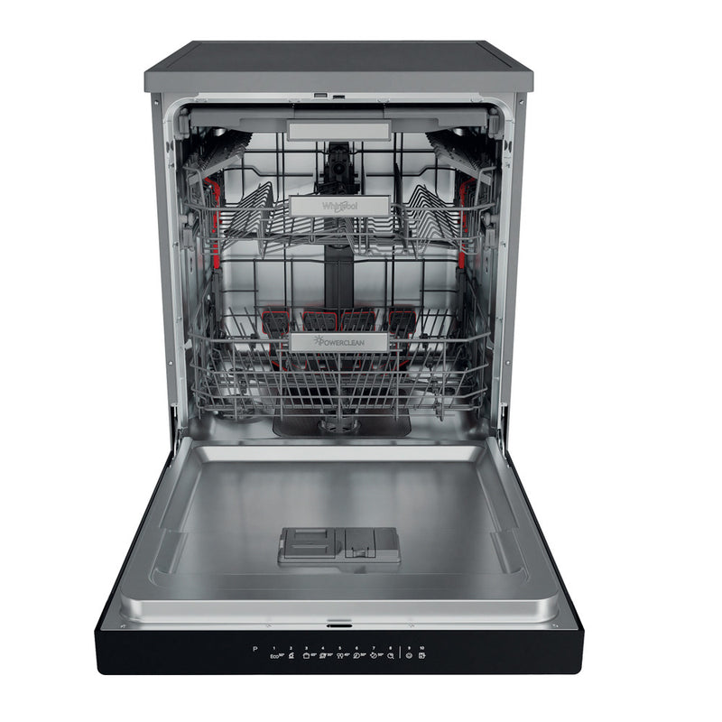 Whirlpool WFO 3O41 PL X UK Dishwasher 10prog A+++ 9.5lit Power Clean Natural Dry Flexible 3rd Rack Inox