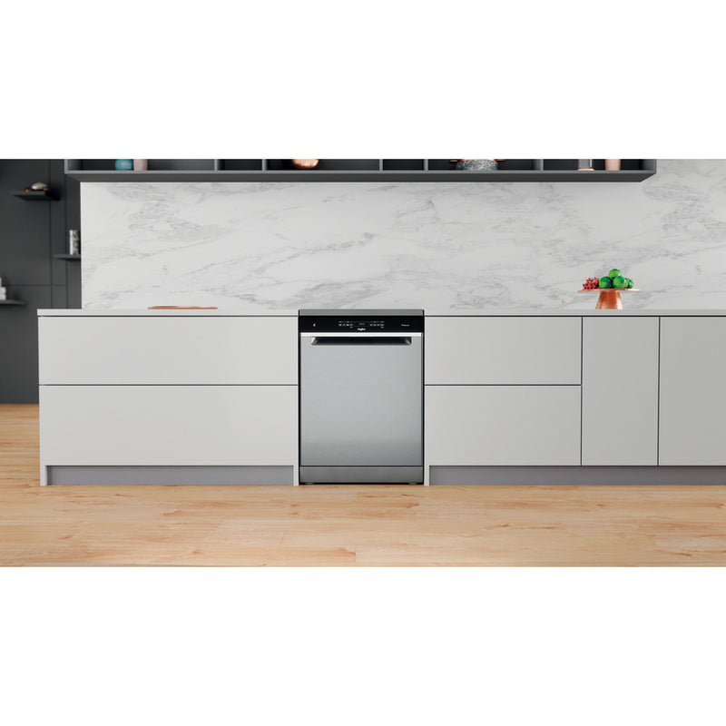 Whirlpool WFO 3O41 PL X UK Dishwasher 10prog A+++ 9.5lit Power Clean Natural Dry Flexible 3rd Rack Inox