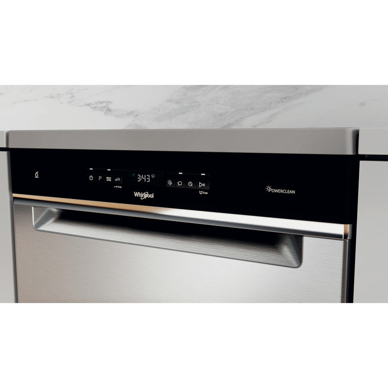 Whirlpool WFO 3O41 PL X UK Dishwasher 10prog A+++ 9.5lit Power Clean Natural Dry Flexible 3rd Rack Inox